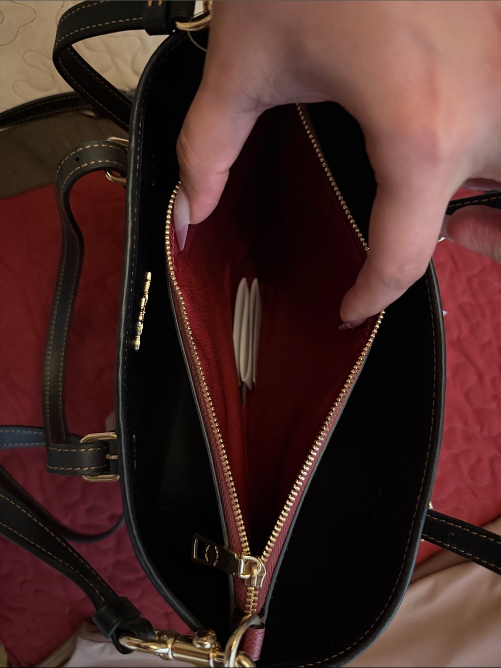 Coach Stripe Signature Tote in Brown and Khaki - Picture 5 of 8